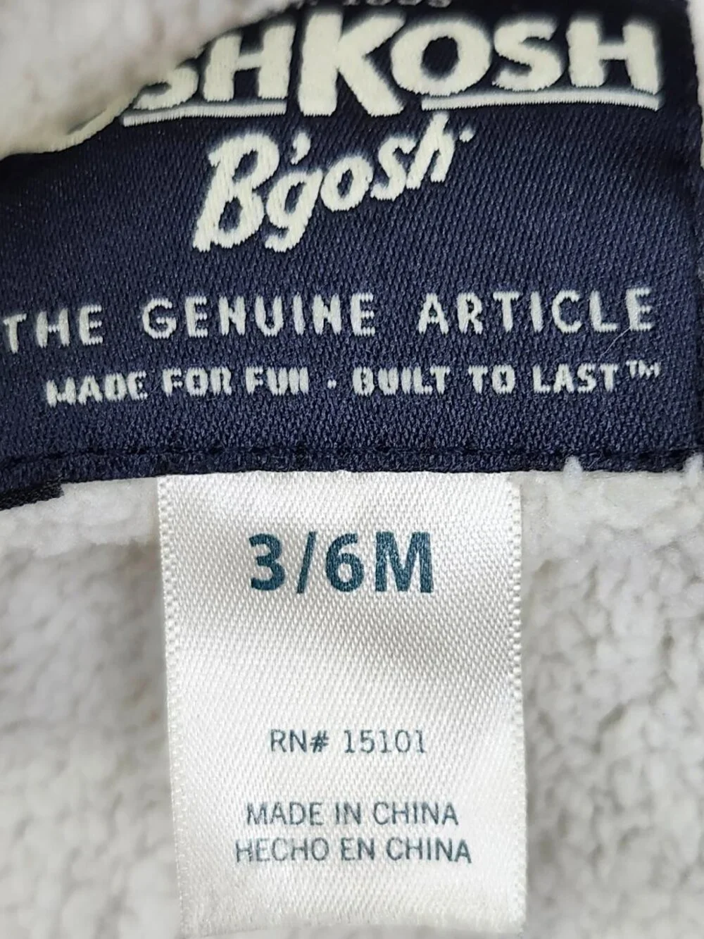 OshKosh Dark Blue Soft Bunting Snowsuit Size 3-6 Months